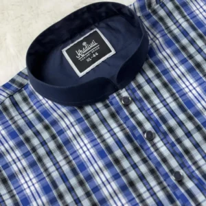 প্রিমিয়াম গ্রামীণ চেক পাঞ্জাবি (ব্লু কালার)