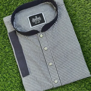 গ্রামীণ চেক পাঞ্জাবি (সাদাকালো)