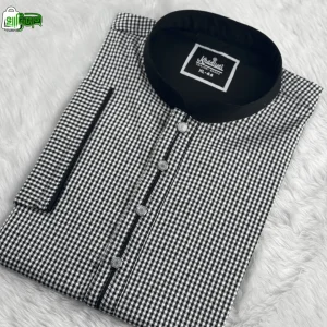 গ্রামীণ চেক পাঞ্জাবি (সাদাকালো)