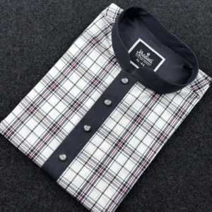 প্রিমিয়াম চেক পাঞ্জাবি (সাদা)