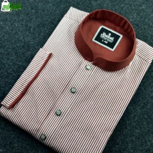 প্রিমিয়াম স্ট্রাইপ পাঞ্জাবি (মেরুন কালার)