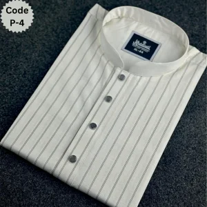 প্রিমিয়াম স্ট্রাইপ পাঞ্জাবি (ক্রিম কালার) Code-P-4