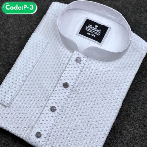 প্রিমিয়াম স্ট্রাইপ পাঞ্জাবি (সাদা) Code-P-3