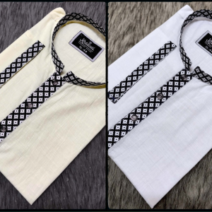 সাদা এবং অফ হোয়াইট খাদি কম্বাইন্ড পাঞ্জাবি (Code:P-13, P-14 ) combo